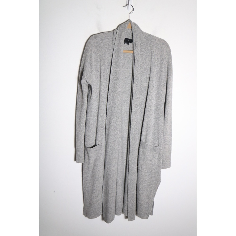 Hatch Maternity Wool Cashmere Longline Open Cardigan Sweater 3 L Gray Slouchy